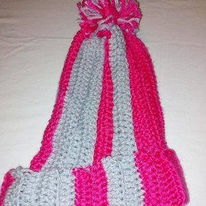 Size Small Homemade Crochet Hat Pink and Gray
